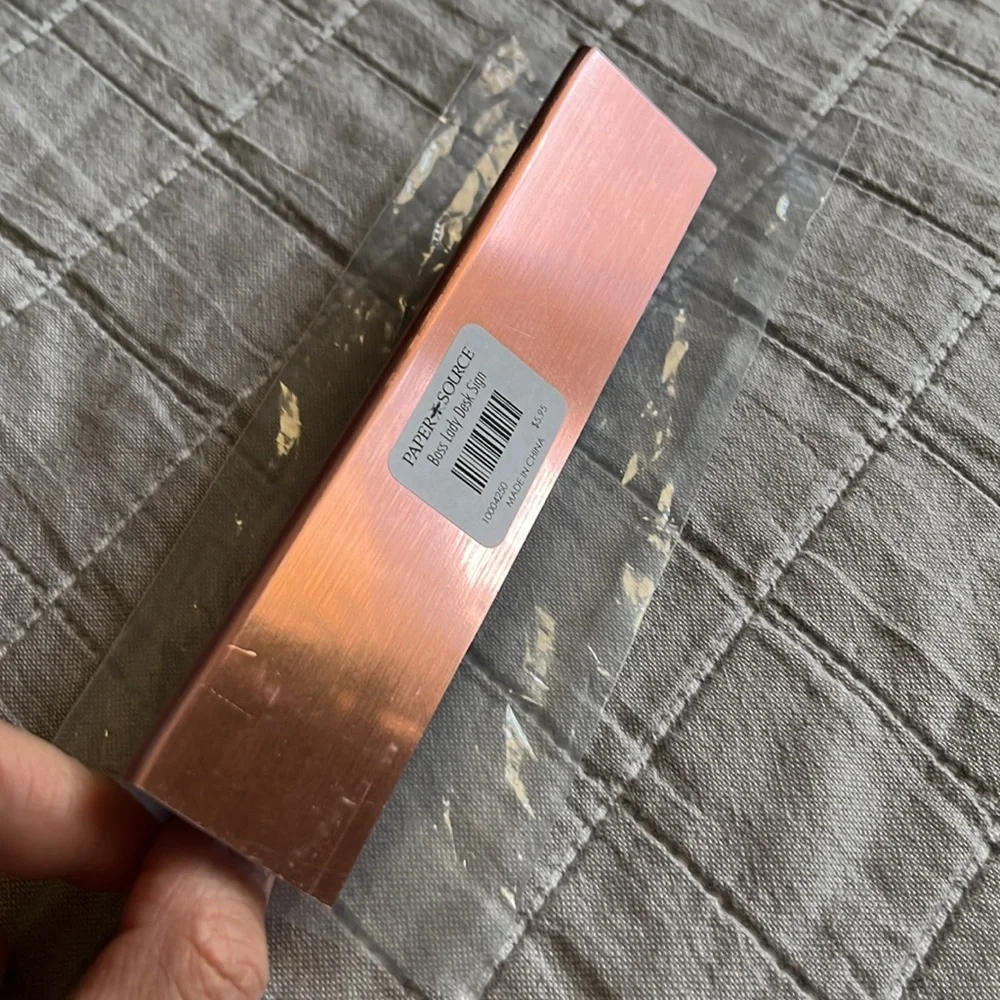 BOSS LADY desk sign, rose gold with white, from Paper Source - cute and fun!